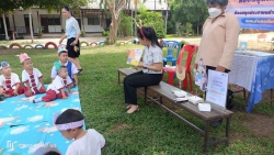 20230720115427.jpg - กศน.สันทรายหลวง ให้บริการห้องสมุดเคลื่อนที่และจัดกิจกรรมเสริมหลักสูตรศิลปะให้นักเรียนชั้นอนุบาล | https://ssl.ac.th