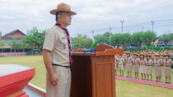 20231124071738(3).jpg - ผู้กำกับลูกเสือ ลูกเสือและเนตรนารีโรงเรียนสันทรายหลวง ร่วมถวายราชสดุดีรัชกาลที่ 6 เนื่องในวันวันพระมหาธีราชเจ้า | https://ssl.ac.th